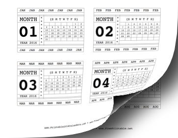 2016 Horizontal Scrapbook Calendar Cards Calendar