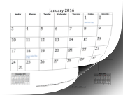 2016 Mini Month Calendar calendar