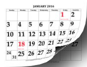 2016 Calendar with Large Print calendar