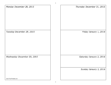 12/28/2015 Weekly Calendar-landscape Calendar