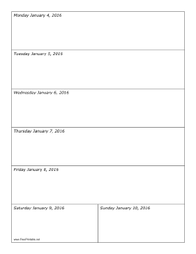 01/04/2016 Weekly Calendar-portrait Calendar