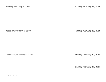 02/08/2016 Weekly Calendar-landscape Calendar