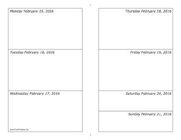 02/15/2016 Weekly Calendar-landscape Calendar