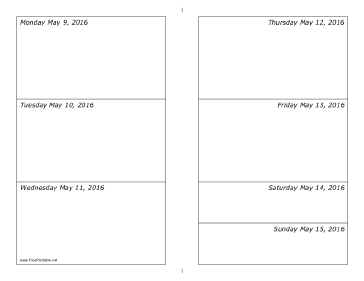 05/09/2016 Weekly Calendar-landscape Calendar