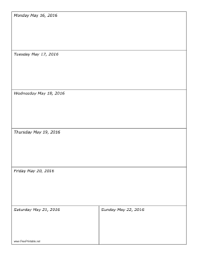 05/16/2016 Weekly Calendar-portrait Calendar