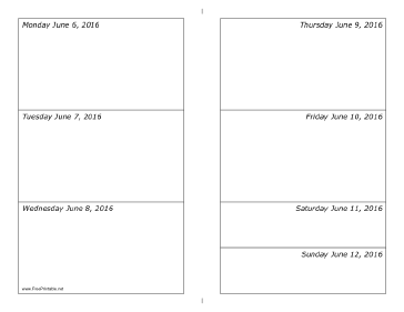 06/06/2016 Weekly Calendar-landscape Calendar