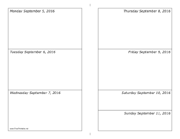 09/05/2016 Weekly Calendar-landscape Calendar