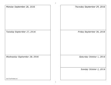 09/26/2016 Weekly Calendar-landscape Calendar