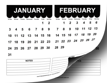 2016 Cute Scallop Calendar Calendar