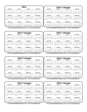 2016 Wallet Calendar Calendar