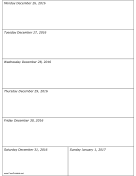 12/26/2016 Weekly Calendar-portrait calendar