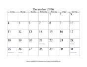 December 2016 Calendar calendar