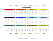 2016 Colorful Calendar calendar